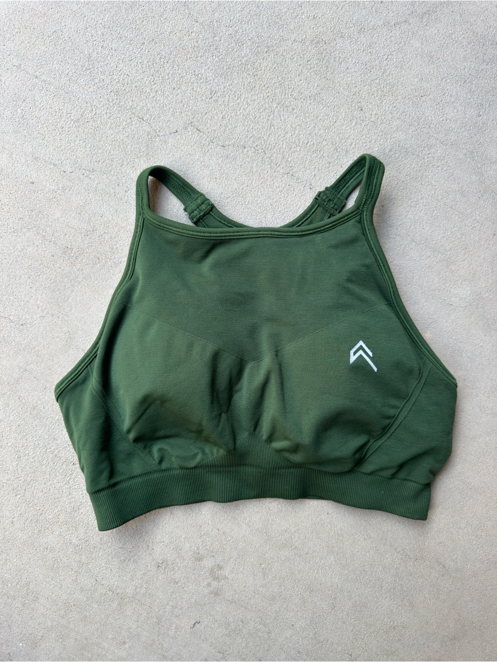 Oner Active Olive Green High-Neck Sports Bra